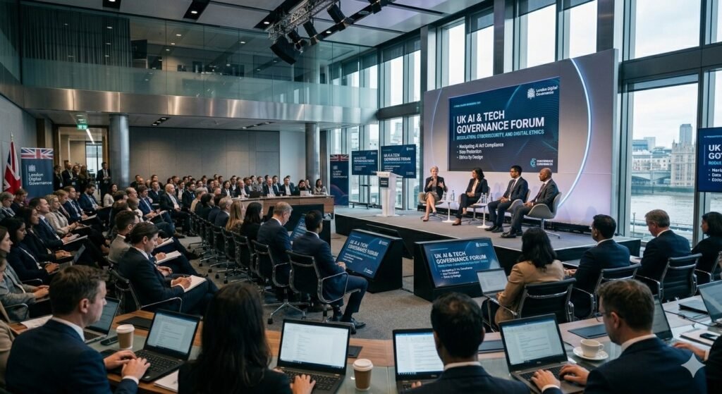  UK business leaders discussing artificial intelligence regulation and technology policy. 