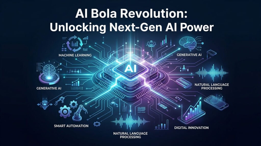 AI Bola revolution with futuristic artificial intelligence and smart automation technology